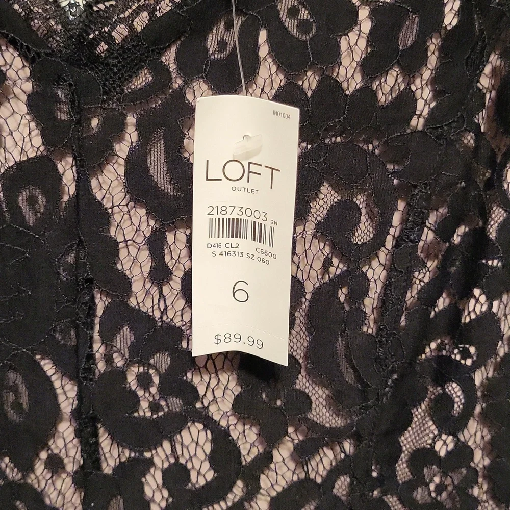 NWT LOFT Outlet lace dress, black - Picture 3 of 4
